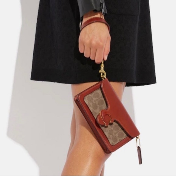 Coach Tabby Crossbody Wristlet Brass/Rust NWT - Picture 17 of 17